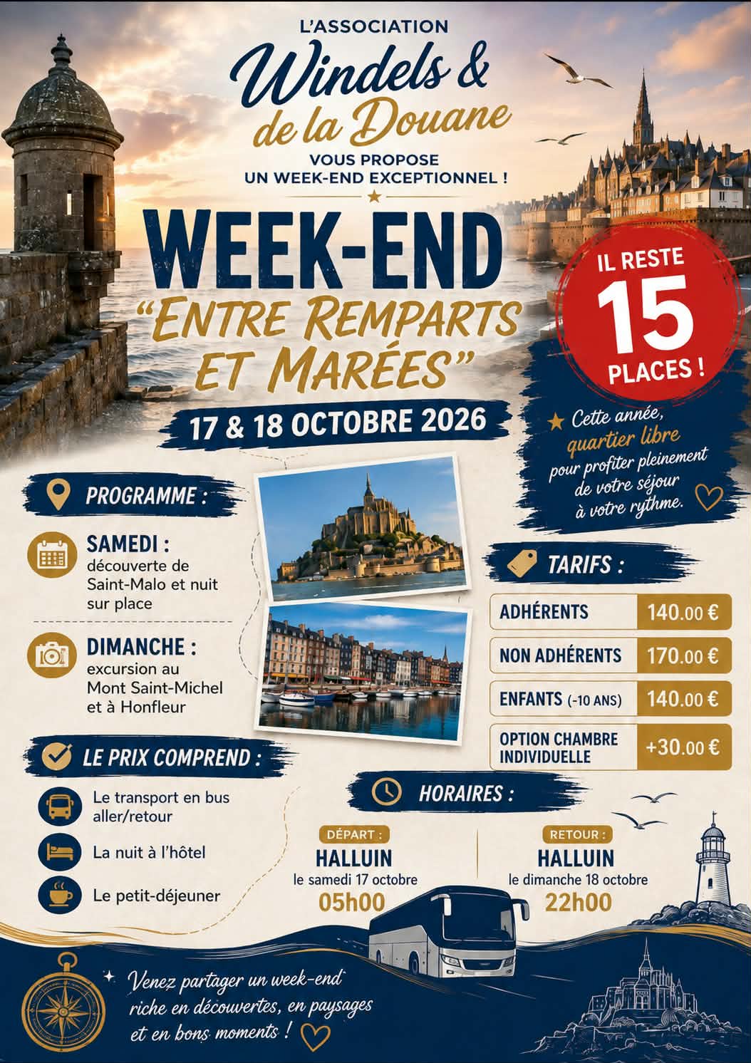 Week-end à St malo et Mont St Michel  et honfleur